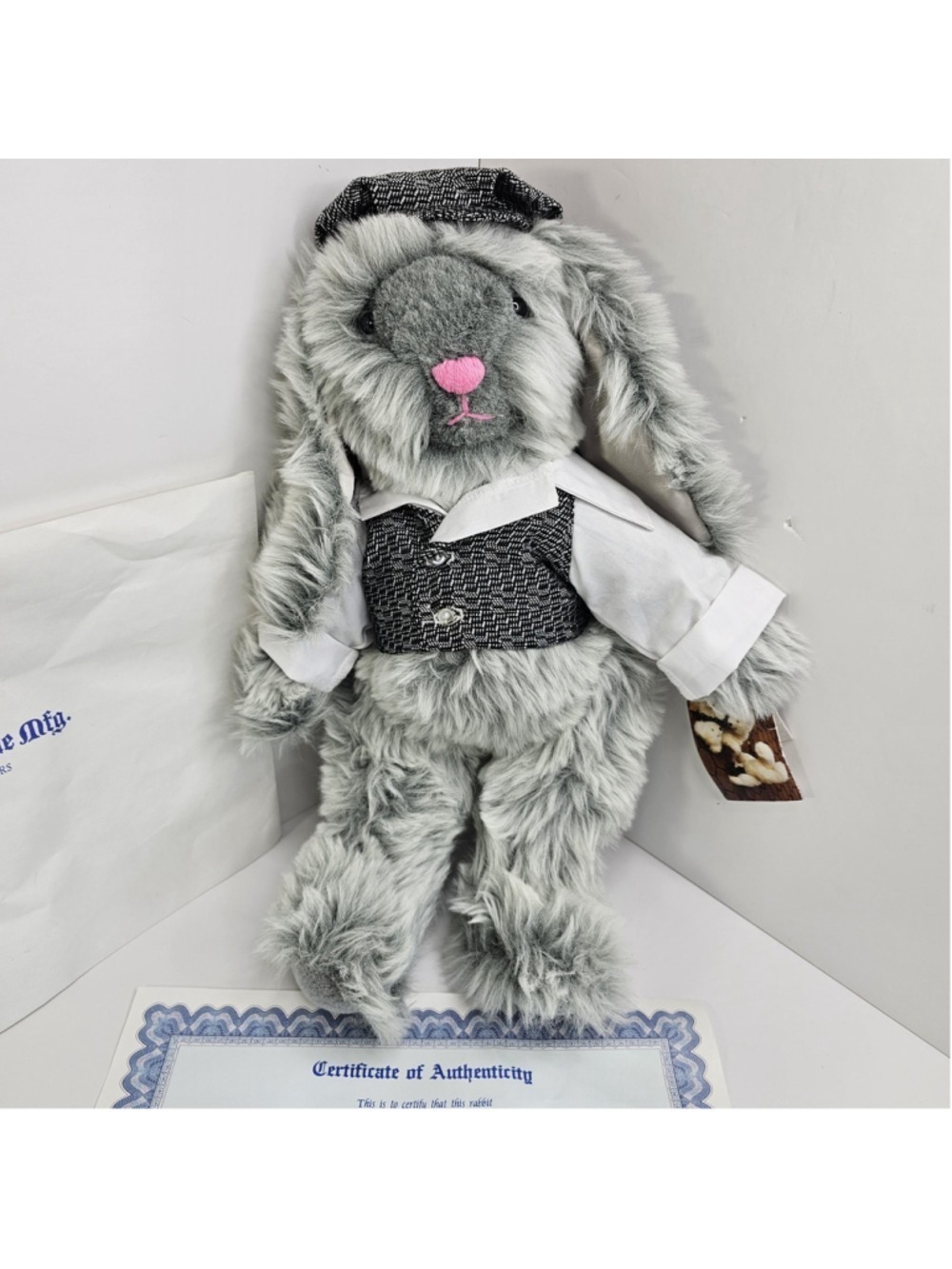 Bears & Bedtime Another Grey Hare Jointed Plush Rabbit Limited Edition COA Tags